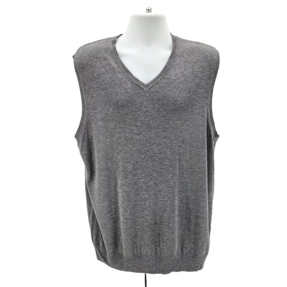NWT Croft & Barrow Gray Heather V-neck Knit Sweater Vest Mens XL - Picture 1 of 9